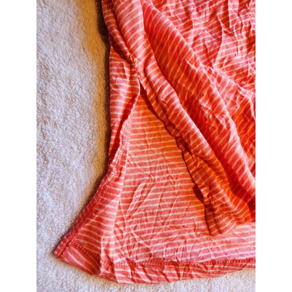 NEW Comfy USA Crinkle Rachel dress Small sleeveless Coral Striped Midi Lounge - Picture 4 of 12